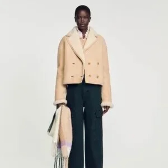 Sandro Jackets & Blazers - Thea double-breasted shearling jacket